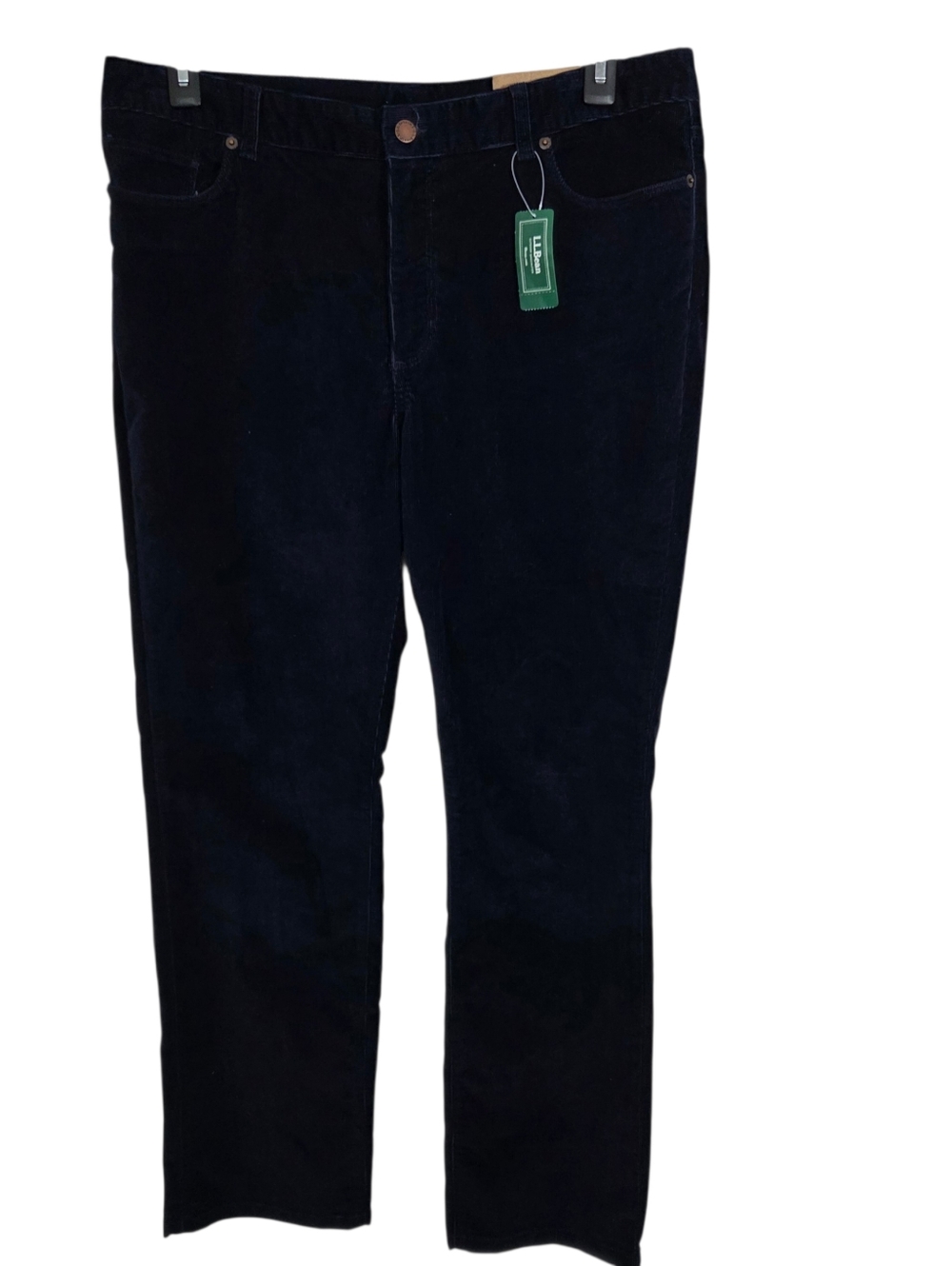 NWT LL Bean Casco Cords Corduory Pants Navy Blue Straight Leg Casual 16 Petite